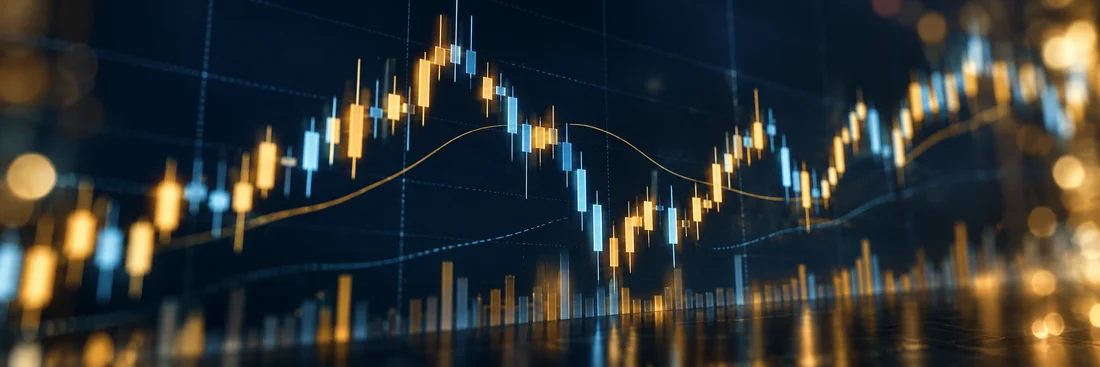 Illustrative candlestick chart, not live market data